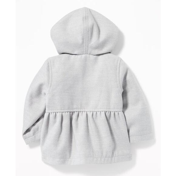 Old Navy Baby Coat Jacket 18-24 months Hooded Bow Front Velour Dress Up Pics - Picture 3 of 11